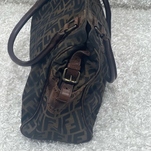 FENDI Tobacco Zucca Chef De Jour Canvas/Leather Medium Tote Bag - Picture 5 of 16